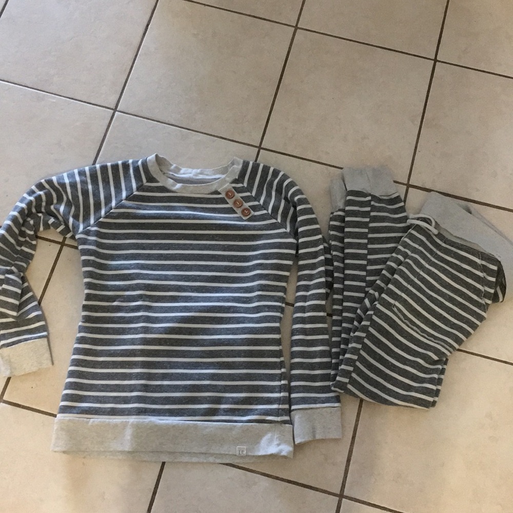 LuluRoo Sweat Outfit Grey Striped